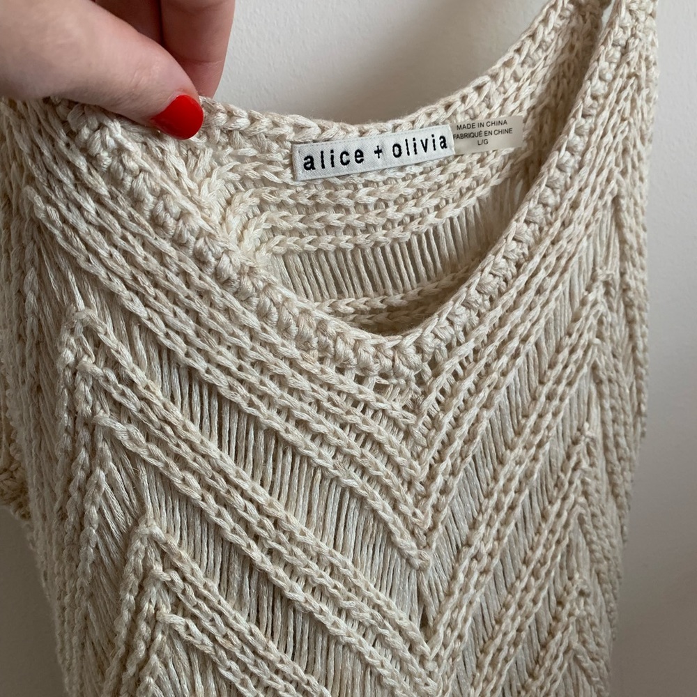 Alice + Olivia Knit Crochet Tank Top